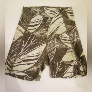 Puma Athletic Green Cream Shorts with Tropical Design Size XS Summer Vacation